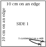 sketch of 10 cm x 10 cm square